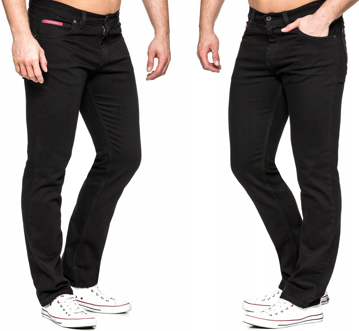 SPODNIE MĘSKIE CZARNE VANKEL JEANS 625 - 88CM/L32