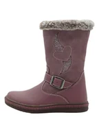 Botki damskie - lamino Skórzane botki w kolorze fioletowym - miniaturka - grafika 1