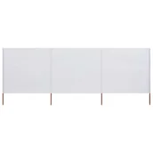 Pawilony ogrodowe - vidaXL Parawan 3-skrzydłowy z tkaniny, 400x80 cm, piaskowy biały vidaXL - miniaturka - grafika 1