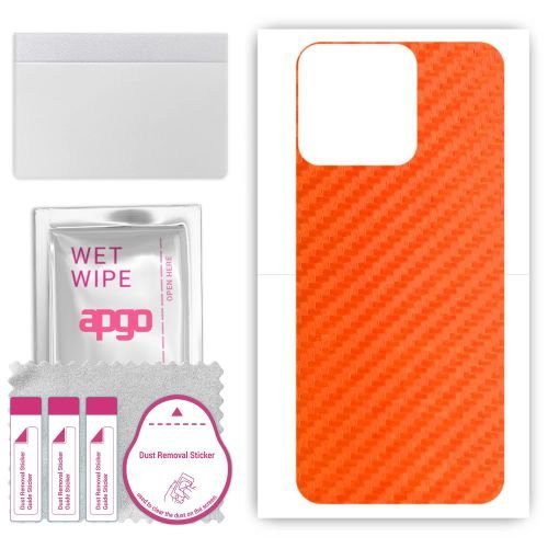 folia naklejka skórka strukturalna na TYŁ do ZTE Blade A73 - Carbon Pomarańczowy - apgo SKINS