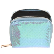 Torebki damskie - Torebka dziewczęca Mała Syrenka Portfel Moneta Torebka damska Portfel Dziewczynki Portfele dla dzieci Holograficzny portfel zwierząt Ladies Niebieski - miniaturka - grafika 1