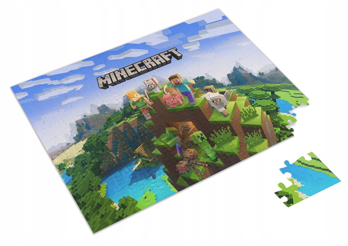 Puzzle + IMIĘ + pudełko MINECRAFT 96 el. Prezent
