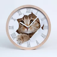 Zegary - Duży drewniany Zegar stylowy nowoczesny kot fi 30, Tulup - miniaturka - grafika 1