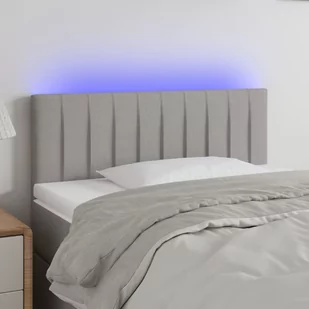 Lumarko Zagłówek do łóżka z LED, jasnoszary, 80x5x78/88 cm, tkanina - Inne meble do sypialni - miniaturka - grafika 1