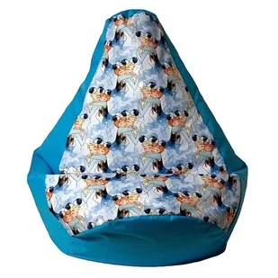 Pufa worek GO GIFT Kraina Lodu Niebieski XL 130 x 90 cm - Fotele i pufy dla dzieci - miniaturka - grafika 1