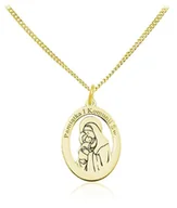 Biżuteria religijna - Srebrny naszyjnik - Medalik z Matką Boską - Pamiątka I Komunii Świętej - 24k złocenie - miniaturka - grafika 1