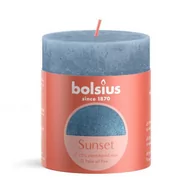 Świece - Świeca Rustykalna Bolsius Rustic Sunset Błękitny I Niebieski 35H 8Cm - miniaturka - grafika 1