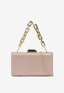 Szampańska Brokatowa Torebka Kopertówka z Łańcuszkiem Aurellia - Torebki damskie - miniaturka - grafika 1