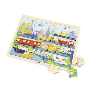 VIGA 44582 Puzzle na podkładce 48 elementów poznajemy transport w mieście 3996 - Puzzle - miniaturka - grafika 1