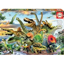 Educa Borras 17961 500 dinozaur puzzle, wielokolorowy - Puzzle - miniaturka - grafika 1