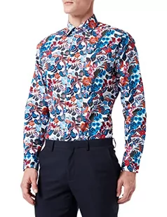 Seidensticker Męska koszula biznesowa - Regular Fit - kołnierz Kent - długi rękaw - 100% bawełna, czerwony, 44 - Koszule męskie - miniaturka - grafika 1