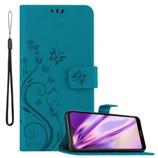 Cadorabo pokrowiec na Huawei Y6 PRO 2019 pokrowiec ochronny w kolorze niebieskim pokrowiec ochronny pokrowiec na telefon komórkowy etui w kwiaty etui w kwiaty - Etui i futerały do telefonów - miniaturka - grafika 1