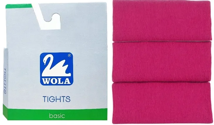 WOLA rajstopy gładkie BAWEŁNIANE amarant # 104-110