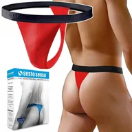 Majtki męskie - STRINGI MĘSKIE Sesto Senso STM01 Wygodne Odkrywające Majtki Czerwone - XXL - miniaturka - grafika 1
