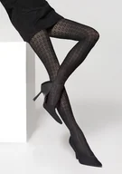 Rajstopy - Rajstopy damskie żakardowe w kwiatowy wzór Charly D14 Marilyn - MARILYN - miniaturka - grafika 1