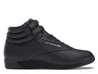 Buty sportowe damskie - Buty damskie Reebok Freestyle Hi czarne skóra wysokie 100000102 36 - miniaturka - grafika 1