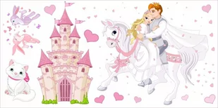 Naklejki dla dzieci mat zamek Książęca Para 5, 150x75 cm - Naklejki na ścianę - miniaturka - grafika 1