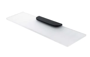 Nimco Nikau - Półka dł. 50 cm, szkło matowe/czarny mat NKC 30091B-50-90 - Półki łazienkowe - miniaturka - grafika 1