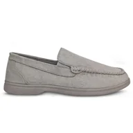 Mokasyny męskie - Mokasyny Klasyczne Z Ekologicznej Skóry Zamszowej Antypoślizgowe Wygodne Modne Stylowe Półbuty Wsuwane Męskie Baolis Szare 45 - miniaturka - grafika 1