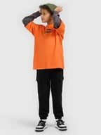 Koszulki dla chłopców - 4F T-shirt loose z nadrukiem chłopięcy - pomarańczowy 158 (12-13 lat) - miniaturka - grafika 1