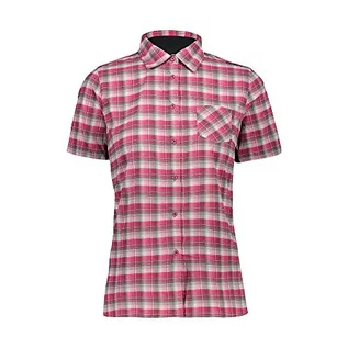 Koszule damskie - CMP F.lli Campagnolo Damska koszula ze stretchu, dwukolorowa z krótkimi rękawami różowy Bouganville-bianco D44 30T9906 - grafika 1
