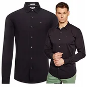 Koszule męskie - czarna koszula meska elegancka koszula tommy hilfiger jeans slim fit czarna koszula meska elegancka koszula tommy hilfiger jeans slim fit r.XXL - miniaturka - grafika 1