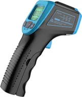 Stacje pogodowe - Termometr na podczerwień, bezkontaktowy cyfrowy termometr laserowy z wyświetlaczem LCD, niebieski - miniaturka - grafika 1