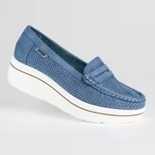 Mokasyny damskie - Mokasyny damskie skóra GOODIN GD-FL6076 niebieskie lekkie klasyczne 41 - miniaturka - grafika 1