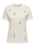 Koszulki i topy damskie - ONLY Koszulka w kolorze biało-żółtym - miniaturka - grafika 1