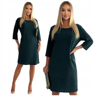 Sukienki - ZIELONA PROSTA ŚWIECĄCA BROKATOWA SUKIENKA MINI SYLWESTER ROZMIAR 40 - miniaturka - grafika 1