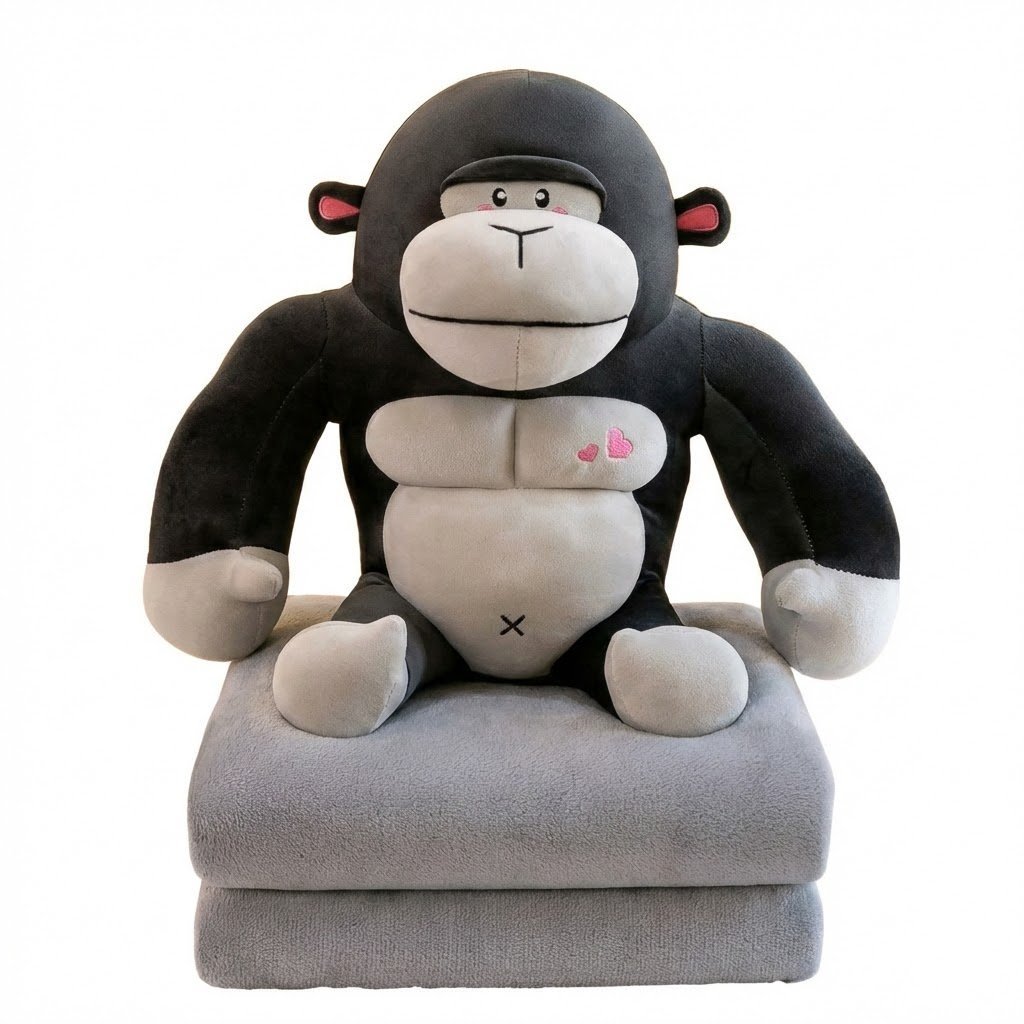 DUŻY PLUSZOWY GORYL 50CM Z KOCEM 100x160