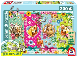 Schmidt, Puzzle PQ Szczęśliwe konie, 200 el. - Puzzle - miniaturka - grafika 1
