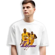 Koszulki męskie - Koszulka Biała Męska T-Shirt KOBE BRYANT Koszykówka Sportowe Wzory - XXL - miniaturka - grafika 1