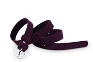 Paski - Pasek damski klasyczny bordowy welur 2 cm - miniaturka - grafika 1