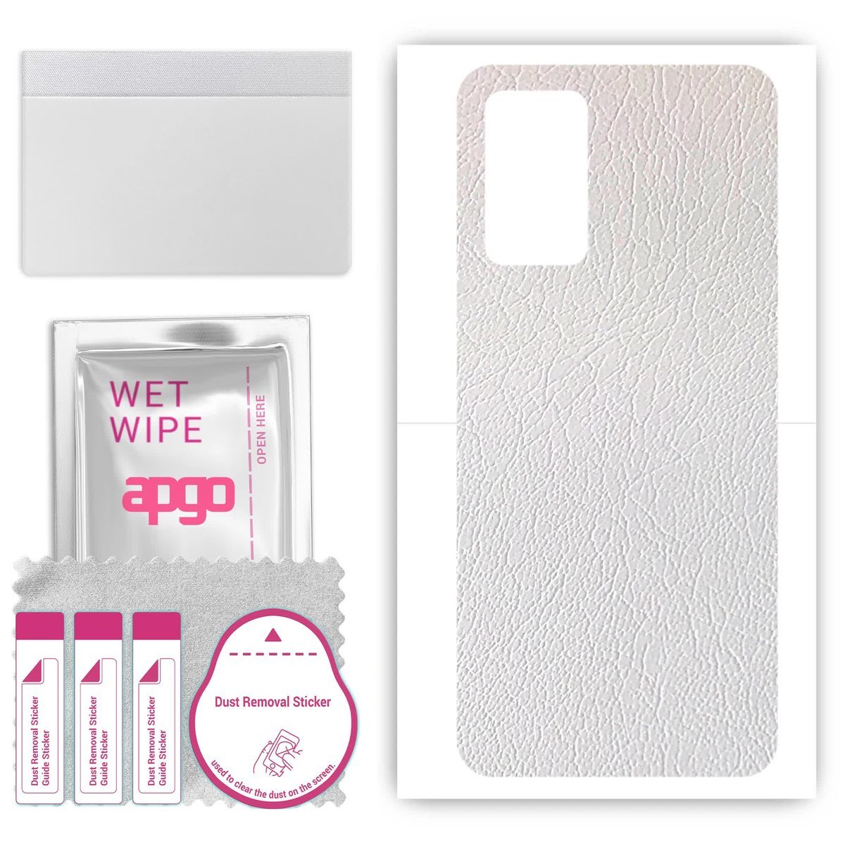 Folia naklejka skórka strukturalna na TYŁ do Oppo A55 - Skóra Biała - apgo SKINS