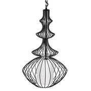 Lampy sufitowe - Beliani Lampa wisząca czarna KOLVA - miniaturka - grafika 1
