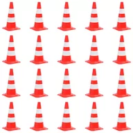 Kółka i bloczki - VidaXL Lumarko Odblaskowe pachołki drogowe, 20 szt., czerwono-białe, 50 cm 150947 VidaXL - miniaturka - grafika 1
