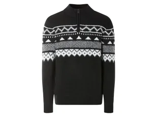 LIVERGY® Sweter dzianinowy męski (XXL (60/62), Czarny/ biały) - Swetry męskie - miniaturka - grafika 1