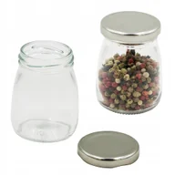 Pojemniki kuchenne - SZKLANY SŁOIK SŁOICZEK 100 ML Z METALOWĄ ZAKRĘTKĄ - miniaturka - grafika 1