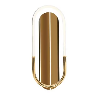 Maxlight Minimalistyczna LAMPA ścienna OLIVIA W0290D owalny kinkiet LED 15W 3000K do przedpokoju złoty W0290D - Lampy ścienne - miniaturka - grafika 1