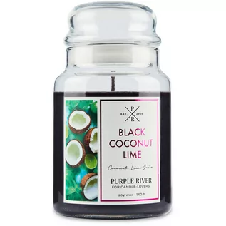 Świece - Purple River sojowa naturalna świeca zapachowa w szkle 22 oz 623 g - Black Coconut Lime - grafika 1