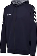 Bluzy męskie - Hummel HMLGO Cotton Zip bluza z kapturem dla mężczyzn, niebieski, xxl - miniaturka - grafika 1