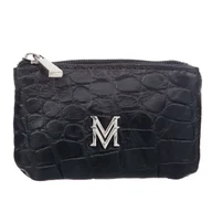 Etui na dokumenty i karty - Etui na klucze Skórzane VerMari Czarne Croco - miniaturka - grafika 1