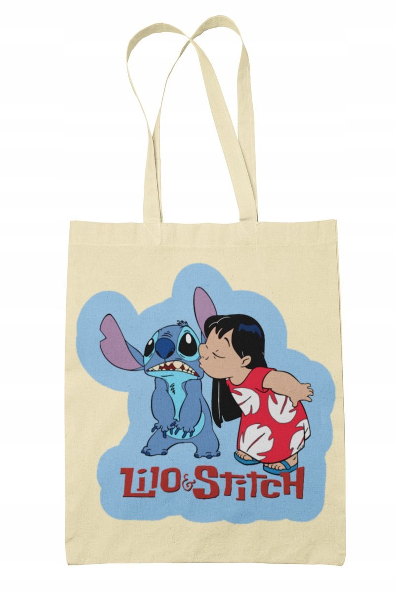 Torba Shopper-Materiał-Na Ramie-Lilo I Stich-Bajka