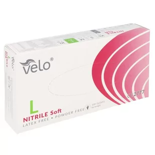 VELO SOFT rozm. L /100 szt. Rękawice zabiegowe nitrylowe bezpudrowe - Rękawiczki jednorazowe - miniaturka - grafika 1