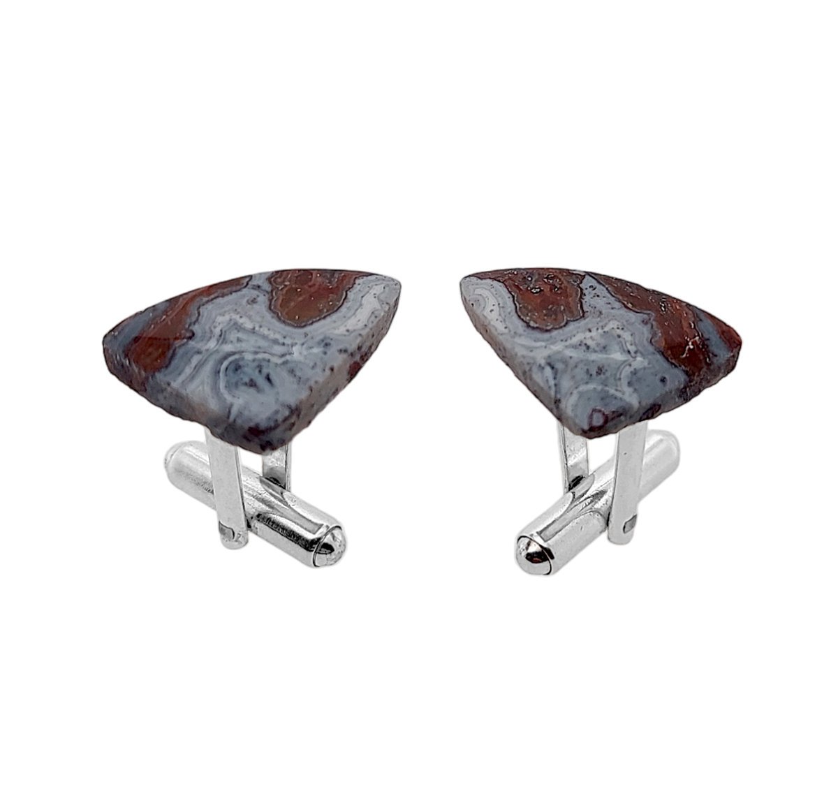 Spinki do mankietów Agat Crazy Lace (S1388) Srebro [925]