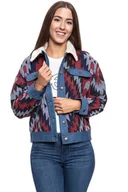 Kurtki damskie - Damska Kurtka Sherpa Wrangler Geo Jacket Blue Depths W4N6Wvxjy-L - miniaturka - grafika 1