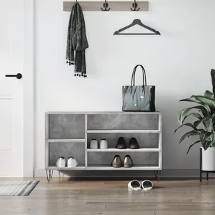 vidaXL Szafka na buty, szarość betonu, 102x36x60 cm - Wieszaki i stojaki - miniaturka - grafika 1