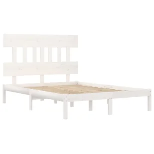Lumarko Rama łóżka, biała, lite drewno, 140x200 cm - Łóżka - miniaturka - grafika 5