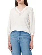 Koszulki i topy damskie - VERO MODA VMSONJA 3/4 V-Neck JRS BTQ Top, Snow White, M, Snow White, M - miniaturka - grafika 1